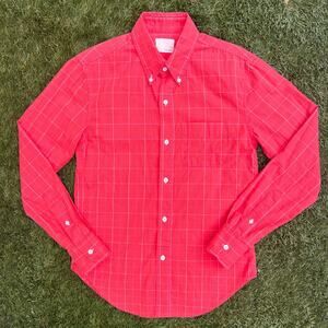 Band of Outsiders Y2K Preppy Window Pane Hipster Slim Button Down Shirt sz 1